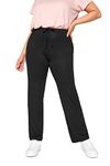 Yours Curve Wide Leg Pull On Stretch Jersey Yoga Pants - Women's - Plus Size Curve Black