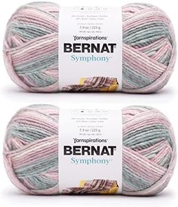 Bernat Symphony Seashell Yarn - 2 Pack of 225g/8oz - Wool Blend - 5 Bulky - 309 Yards - Knitting/Crochet