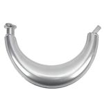 Exhaust Muffler Silver Half Moon Banana Exhaust Muffler Pipe Steel Alloy for 2 Stroke 49cc 60cc 66cc 80cc Engines Motorized Bicycle Curving Exhaust Muffler Pipe