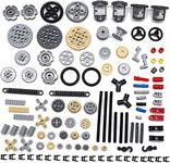 SEEMEY 118 Pieces Gear and Axle Set Compatible with Lego Technic Parts, DIY MOC Gears Chain lnks Differential Axles Assortment Pack (Random Color)