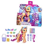 My Little Pony: A New Generation Rainbow Reveal Sunny Starscout - 15 cm Orange Pony Toy with Rainbow Braid, 17 Accessories