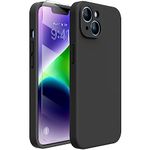 Miracase Designed for iPhone 14 Case, [Upgraded Wrap-around lens Protection], with 1 Pack Screen Protector, Full-body Cover Shockproof Liquid Silicone Case, 6.1 Inch (Black)