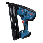 Bosch GNH18V-15MAN 18V Brushless 15 Gauge Angled Finishing Nailer, Precision for Tight Spaces, Holds up to 1200 Nails per Charge, One Hand Activation, Cleaning