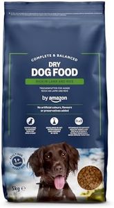 by Amazon - Complete Dry Dog Food for Adult Dogs, Rich in Lamb and Rice, 1 Pack of 5kg