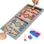 WHISTLE INTERNATIONAL 24" Professional Large Size Fast | Faster | Fastest Finger First String Hockey Sling Puck Indoor Board Games & Toys For Kids Children Adults & Family. (Sky Blue)