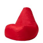 Bean Bag Bazaar Kids Gaming Chair, Red, Large Bean Bag for Kids with Filling, Indoor Outdoor Bean Bag