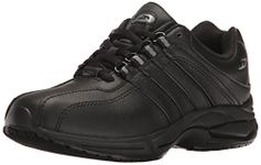 Dr. Scholl's Shoes Women's Kimberly II Slip Resistant Work Sneaker, Black Leather, 8 Wide