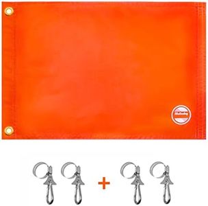 MELIUDEY Water Ski Flag Orange Boat Flag 12X18 Inch with Boat Flag Pole Kits, Skier Down Flag for Swimmers, Surfers (Water Ski Flag with 4 Clips)