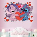 3D New Cartoon Wall Stickers Cute Girls Wall Decal Self-Adhesive Wall Sticker for Girls Room Bedroom Living Room Art Home Decor Size：（40X60cm）