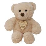 Personalised Teddy Bear with Wooden Heart Tag Great Gift For Birthdays, Weddings, Anniversaries, Thank You