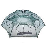 Foldable 6 Hole Fishing Shrimp Trap Automatic Retractable Fish Crabs Net Cage Angling Trap Holes Tackle