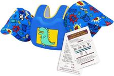 BLUEMARS Toddler Swim Vest for Swimming Pool Floater,Toddler Floaties for 30-50 Pounds, Arm Floaties Water Wings for Children 1,2,3,4,5,6,7 Years Old (Blue-Dinosaur)