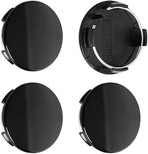 2.25Inch 57MM Wheel Center Caps for Tesla Model S Model X Model Y Model 3 Rivian R1T Rim Hub Caps 6005879 00 A, Pack of 4 (Gloss Black, Outer 57MM, Inner 50MM, Easy DIY Installation)