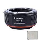 PHOLSY Lens Mount Adapter for Nikkor AI/F/AIS/AF/AF-I/AF-S Mount Lens, Compatible with Nikon F Lens to E Mount Camera Compatible with Sony a1 a9 a7S a7R a7C a7 a6600 a6500 a6400 a6300 a6000 NEX etc.