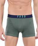 F A S O 100% Organic Cotton Trunk for Men | Trendy Soft Stretch Fabric Innerwear | Outer Elastic Twin Layered Underwear for Mens | Solid Ultra-Light Regular Fit Trunks| Multicolored (Pack of 1)