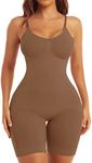 EUYZOU Shapewear Bodysuit for Women Tummy Control - Butt Lifting Fajas Full Body Shaper Seamless Thigh Slimmer Shorts, Coffee, X-Large-XX-Large