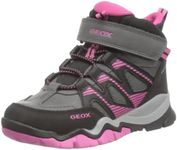 Geox J Montrack Girl B AB Sneaker, Anthracite Fuchsia, 4 UK