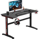 Gaming Desk Computer Desk Home Office Desk Extra Large Modern Ergonomic PC Carbon Fiber Writing Desk Table with Cup Holder Headphone Hook