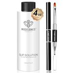 Modelones Poly Nail Extension Gel Kit Slip Solution for Nails with Dual-Ended Nail Brush Anti-Stick Liquid Brushes Cleaning Easy Spread