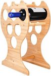 2LB Depot Bamboo Wine Racks Countertop - Stylish & Space-Saving Wooden Holder for 6 Bottles - Eco-Conscious, Easy Assembly - Wine Storage Organizer - Rustic Free-Standing Cellar Racks - 17.3"x12.6"x7"