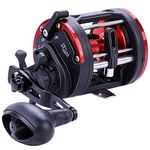 Sougayilang Trolling Reel, Level Wind Conventional Reel Graphite Body Fishing Reel, Round Baitcasting Reel，Durable Stainless-Steel, 35Lbs Max Drag Large Line Capacity Fishing Reels-30R