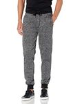 Southpole Men's Heathered Fleece Sweatpants-Regular and Plus Sizes, New Marled Black, L