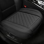 2PCS Car Seat Cover Bottom PU Leather Car Front Seat Bottom Covers Seat Cushions Protector Universal for 95% Vehicles SUV Trucks Vans (Black)