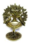RAMA METAL Brass - Antique Finished Gold POLISHING KALPAVIRUKSHA Tree with DEEPAM