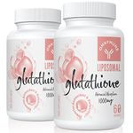 Liposomal Glutathione Supplement 1000mg, Reduced Glutathione Softgels with Vitamin C, for Anti-Aging, Detox, Brain, Immune Health, Better Absorption, L-Glutathione 120 Capsules (2 Bottles)