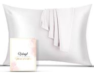 VIBRIYL 19 Momme Silk Pillowcase – Premium Quality 100% Mulberry Silk Pillowcase Hair and Skin with Hidden Zipper - UK Standard Size 75cm X 50cm (Natural white) (One Piece)