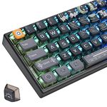 Fogruaden Pudding Keycaps 60 Percent, 118 Dye-Sublimation Keycaps Set, ASA Profile Custom Keycaps for Cherry Gateron MX Switches Mechanical Keyboard(Grey Sound)