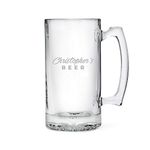 Weddingstar Personalized Large 25oz Glass Beer Mug Gift Custom Engraved Monogram - Casual Script Font