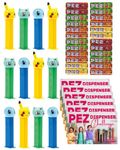 Pez Dispenser Set Bundle with 12 Pokemon Pez Characters, Pez Sweet Candy Refills, and Game Challenge Card (12x17g) | Halloween Sweets for Kids, Birthday Gifts, and Stocking Fillers