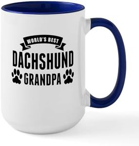 CafePress Worlds Best Dachshund Grandpa Mugs 15 oz (444 ml) Ceramic Coffee Mug