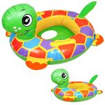 Zest 4 Toyz Pool Party Swimming Rings for Kids Inflatable Ring Tortoise Swim Learning Float Tube for 3+ Years Girls and Boys (Green)