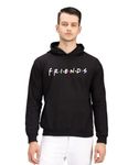 Lasmo Men's Hooded Neck Regular Fit PC Fleece Friends Printed Hoodie For Winters (M, Black)