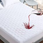 Mooreeke Waterproof Mattress Protector Queen Size, Soft & Breathable Quilted Mattress Pad Mattress Cover, 21” Deep Pocket Fitted Mattress Topper Noiseless