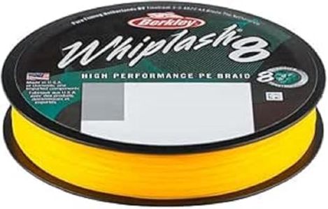 Berkley Whiplash8, Fishing Line, Superline, Predator Fishing, Pike, Perch, Zander, Trout, Unisex, Yellow, 0.2mm | 27.7kg | 61lb | 330yd