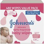 Johnson's Skincare Lightly Fragranced Baby Wipes 6 x 80 Pack