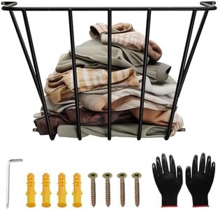Throw Wall Blanket Holder Large, 27.5" x 19.8 " x 14.5 " Metal Wall Mounted Rack Towel Quilt Blanket Toy Clothes Storage Hanging organizer for Bathroom Living bedroom Huge Capacity Easy to Install
