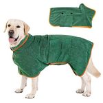 Super Absorbent Dog Bathrobe, Adjustable Velcro Dog Towel for Pets, Foldable Dog Towels for Medium Dogs(Medium)