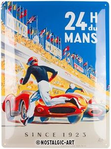 Nostalgic-Art Plaque rétro, 30 x 40 cm, 24h Le Mans – Racing Poster Blue – Idée de cadeau pour fans de moteur, en métal, design vintage