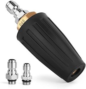 GIANTOOL Turbo Nozzle Pressure Washer, 4000PSI Max.5000PSI 4.0GPM Rotating Turbo Nozzle with 1/4'' 3/8'' Quick Connect Power Washer Turbo Nozzle for Garden Car Concrete Brick Vinyl Surface, Black