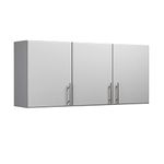 Prepac Elite 3 Door Wall Mounted Storage Cabinet, 54" W x 24" H x 12" D, Light Gray