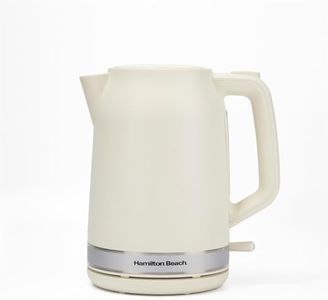 Hamilton Beach Ella Electric Kettle, 1.7L, Boil Dry Protection, Auto Shut Off, Detachable Filter, Lift & Grip Handle, Push Button Lid, Water Level Window, UK Strix Technology - HBK3045MC, Matte Latte