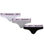 Reebok Women's Brief Carina 3pk Black/White/Grey Marl Base Layer Bottom, M