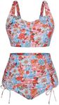 Hanna Nikole Plus Size Bathing Suit for Women Two Piece Swimsuits for Women Plus Size Bikini Set Colorful Floral Print 18 Plus