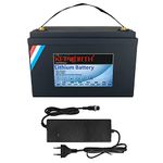 12V 100AH Lifepo4 Battery Deep Cycles with BMS Lithium Iron Phosphate Battery for Trolling Motor RV Golf Cart Solar System Household Appliances Include 7A Charger