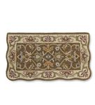 Plow and Hearth Hand-Tufted Fire Resistant Scalloped Wool McLean Hearth Rug | Rectangle | Durable | High-Traffic | ¾ Pile | 25" W x 45" L | Brown/Gold