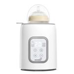 Bottle Warmer 8-in-1 Fast Baby Milk Warmer and Steriliser with LCD/Timer, Warms Evenly, Food Warmer&Defrost BPA-Free Warmer Display Accurate Temperature Control for Breastmilk (Grey)